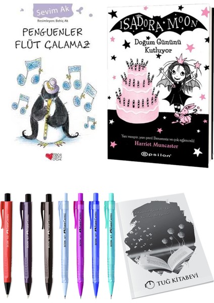 Isadora Moon 4 Doğum Gününü Kutluyor ve Penguenler Flüt Çalamaz 2'li Set - Kalem