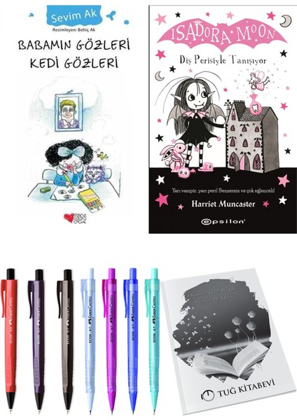 Isadora Moon 13 Diş Perisiyle Tanışıyor ve Babamın Gözleri Kedi Gözleri 2'li Set - Kalem