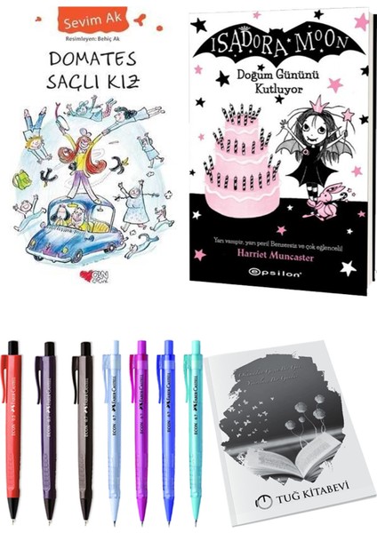 Isadora Moon 4 Doğum Gününü Kutluyor ve Domates Saçlı Kız 2'li Set - Kalem