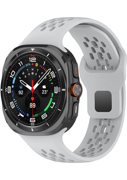 Galaxy Watch Ultra 47MM Zore KRD-119 Delikli Tasarım Silikon Kordon-Gri