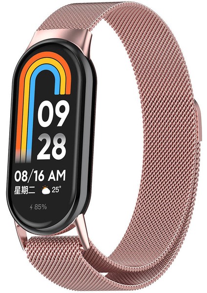 Nüanstek Xiaomi Smart Band 8 Zore Krd-01 Metal Kordon-Pembe