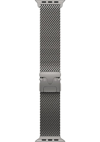 Apple Watch 10 46MM Zore KRD-121 Metal Hasır Kordon-Siyah