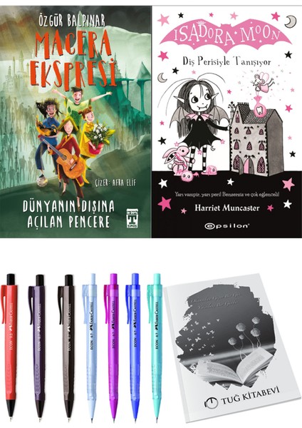 Isadora Moon 13 Diş Perisiyle Tanışıyor ve Gelecek Ekspresi Dünyanın Dışına Açılan Pencere 2'li Set - Kalem