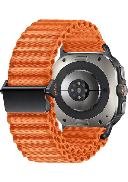 ​​galaxy Watch Ultra 47MM Zore KRD-120 Naylon Kumaş Hasır Örgülü Kordon-Turuncu