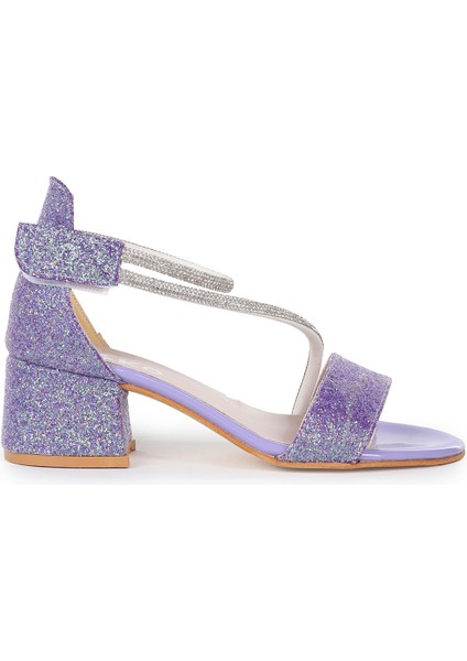 Pisar Günlük Kız Çocuk 4 cm Topuklu Sandalet Abiye Ayakkabı Lila modelleri