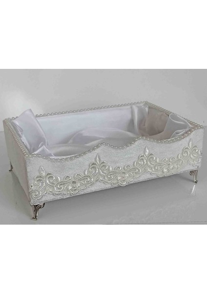 Ayaklı Ahşap Kadife Kaplı Havluluk Organizer Hediyelik Bohçalık Çeyizlik fiyatları