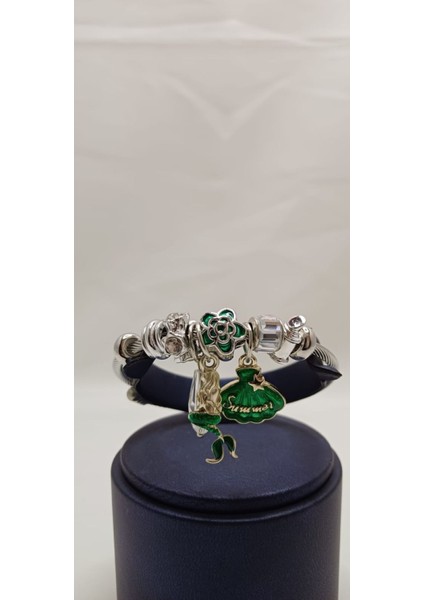 316 Lpaslanmaz Çelik Zümrüt Yeşil Deniz Kızı -Summer -Çiçek Çarmlı Pandora Bileklik fiyatları