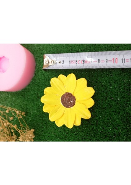 El Boyalı Sarı Ayçiçeği Dekoratif Tabağı Teraryum Obje 7,5cm