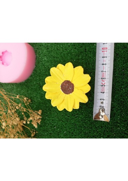 El Boyalı Sarı Ayçiçeği Dekoratif Tabağı Teraryum Obje 7,5cm