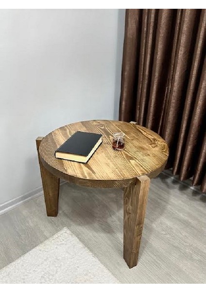 Doğal Ahşap Orta Sehpa, Masif Çam Orta Sehpa 61x61 Cm