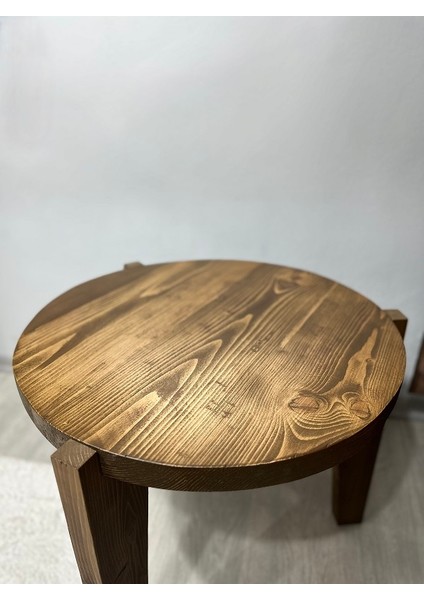 Doğal Ahşap Orta Sehpa, Masif Çam Orta Sehpa 61x61 Cm