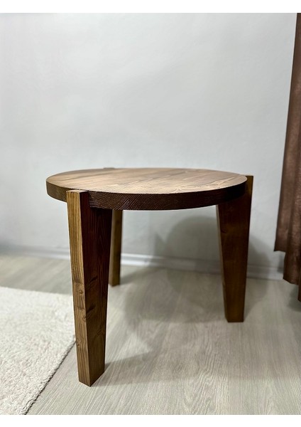 Doğal Ahşap Orta Sehpa, Masif Çam Orta Sehpa 61x61 Cm