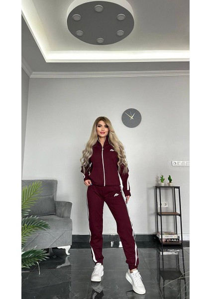Kadın Ikili Eşofman Takımı Fermuarlı Alt Üst Eşofman Takımı Nakışlı 2 Iplik Likra 412 fiyatları