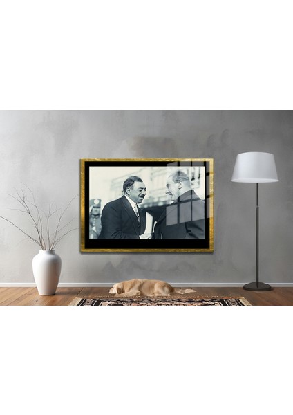 Yapay Zeka İle Yenilenmiş Atatürk Fotoğrafları Siyah Beyaz Cam Tablo, 3d Dekoratif Baskı 242 fiyatları