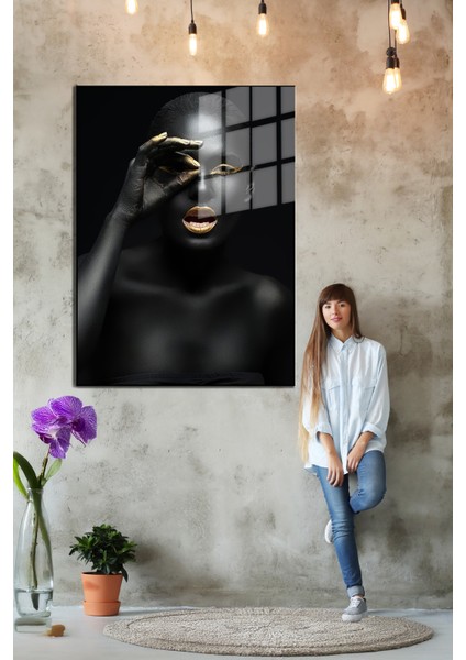 Creative Fashion 3d Dekoratif Baskı Cam Tablo 01
