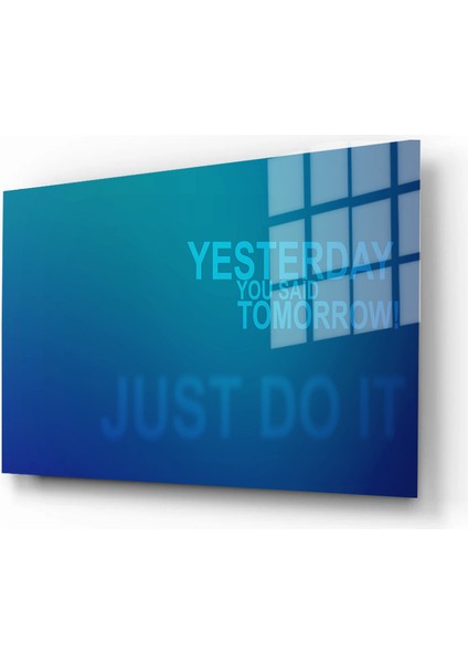 Motivasyon Cam Tablo, Kaligrafi, 3D Dekoratif Baskı