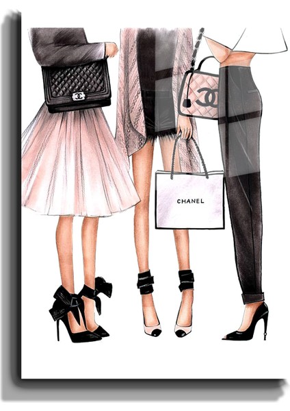 Creative Fashion 3d Dekoratif Baskı Cam Tablo 01