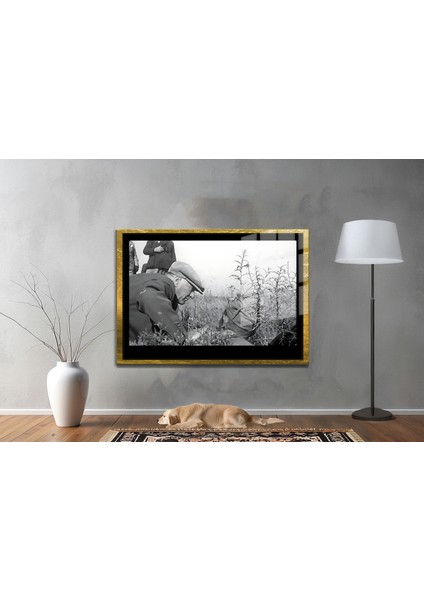 Yapay Zeka İle Yenilenmiş Atatürk Fotoğrafları Siyah Beyaz Cam Tablo, 3d Dekoratif Baskı 83