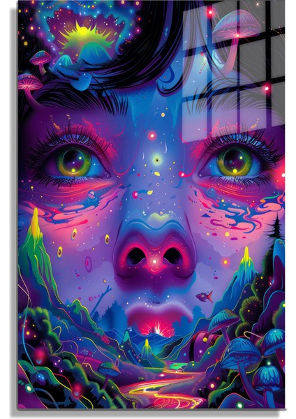 Popart Digital Sanatlar,3d Dekoratif Baskı Cam Tablo 131
