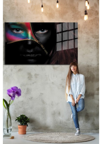 Creative Fashion 3d Dekoratif Baskı Yatay Cam Tablo 01 modelleri