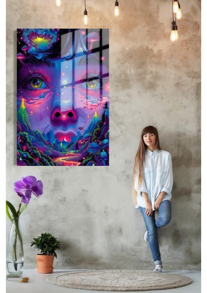 Popart Digital Sanatlar,3d Dekoratif Baskı Cam Tablo 131