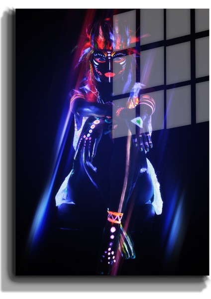 Creative Fashion 3d Dekoratif Baskı Cam Tablo 01