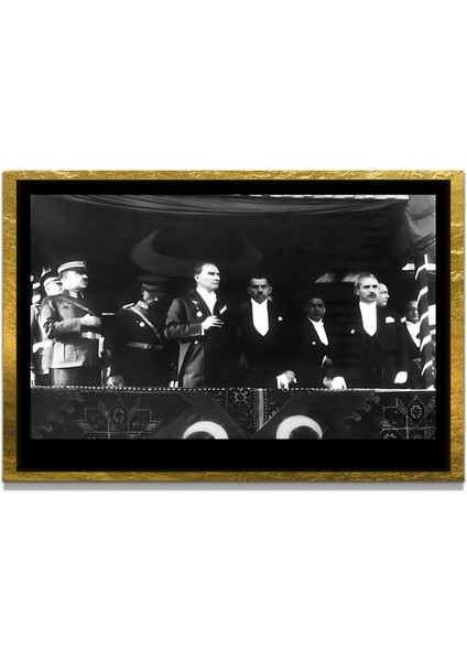 Yapay Zeka İle Yenilenmiş Atatürk Fotoğrafları Siyah Beyaz Cam Tablo, 3d Dekoratif Baskı 218