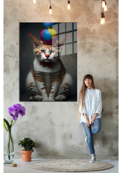 Eğlenceli Hayvanlar, Yapay Zeka Destekli, 3d Dekoratif Baskı Cam Tablo 262 fırsatları