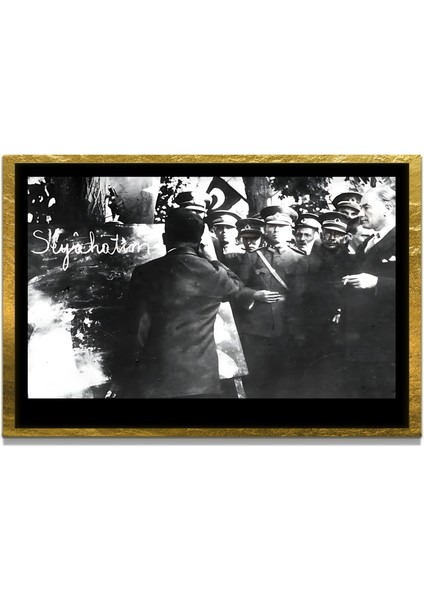 Yapay Zeka İle Yenilenmiş Atatürk Fotoğrafları Siyah Beyaz Cam Tablo, 3d Dekoratif Baskı 212