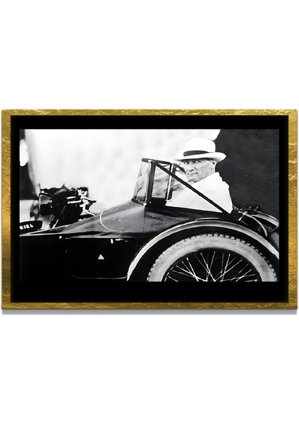 Yapay Zeka İle Yenilenmiş Atatürk Fotoğrafları Siyah Beyaz Cam Tablo, 3d Dekoratif Baskı 165