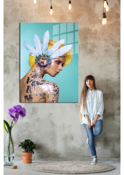 Creative Fashion 3d Dekoratif Baskı Cam Tablo 01