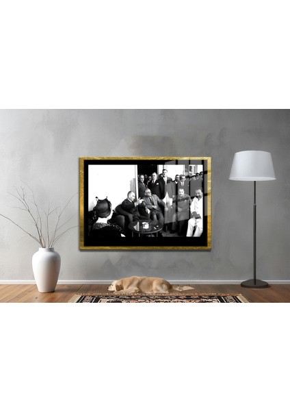 Yapay Zeka İle Yenilenmiş Atatürk Fotoğrafları Siyah Beyaz Cam Tablo, 3d Dekoratif Baskı 23 fiyatları