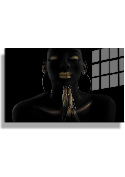 Creative Fashion 3d Dekoratif Baskı Yatay Cam Tablo 01