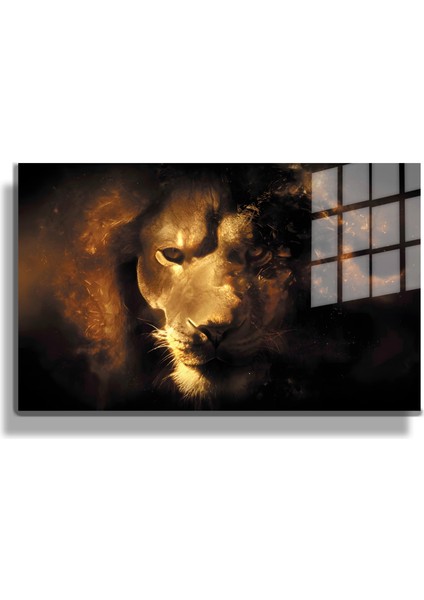 Eğlenceli Hayvanlar, Yapay Zeka Destekli, 3d Dekoratif Baskı Yatay Cam Tablo 53