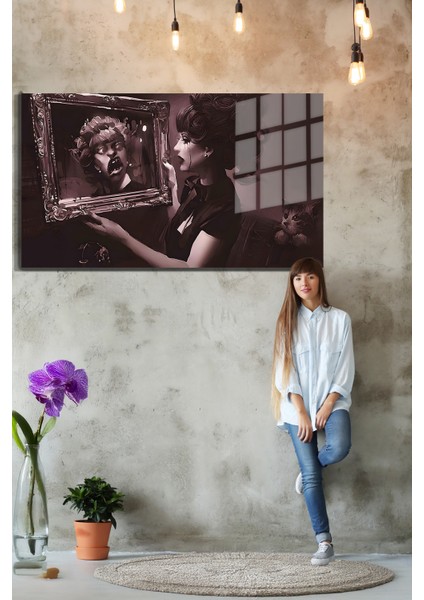 Creative Fashion 3d Dekoratif Baskı Yatay Cam Tablo 01 modelleri