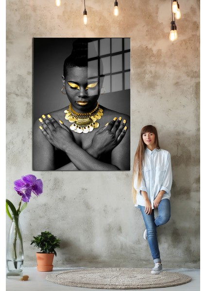 Creative Fashion 3d Dekoratif Baskı Cam Tablo 01