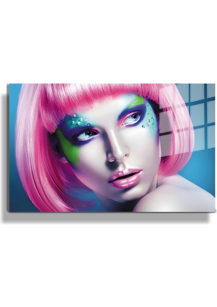 Creative Fashion 3d Dekoratif Baskı Yatay Cam Tablo 01
