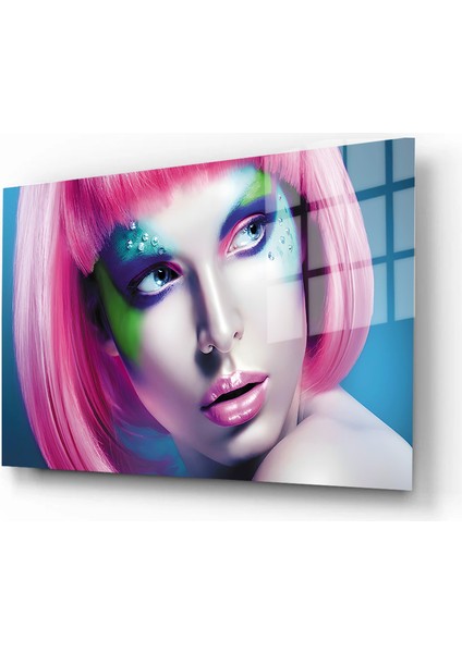 Creative Fashion 3d Dekoratif Baskı Yatay Cam Tablo 01