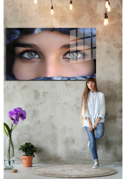 Creative Fashion 3d Dekoratif Baskı Yatay Cam Tablo 01