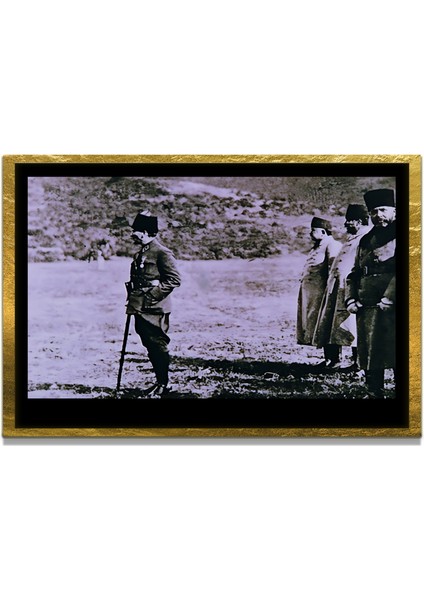 Yapay Zeka İle Yenilenmiş Atatürk Fotoğrafları Siyah Beyaz Cam Tablo, 3d Dekoratif Baskı 302