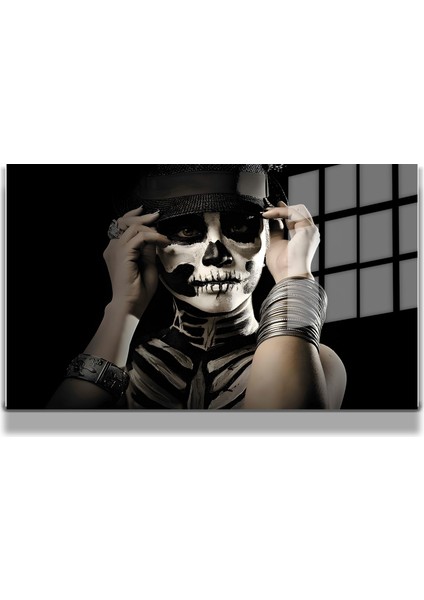 Creative Fashion 3d Dekoratif Baskı Yatay Cam Tablo 01