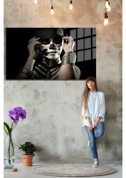 Creative Fashion 3d Dekoratif Baskı Yatay Cam Tablo 01