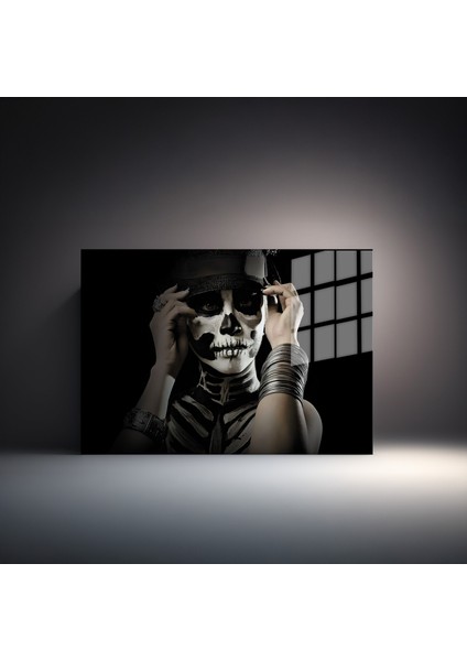 Creative Fashion 3d Dekoratif Baskı Yatay Cam Tablo 01