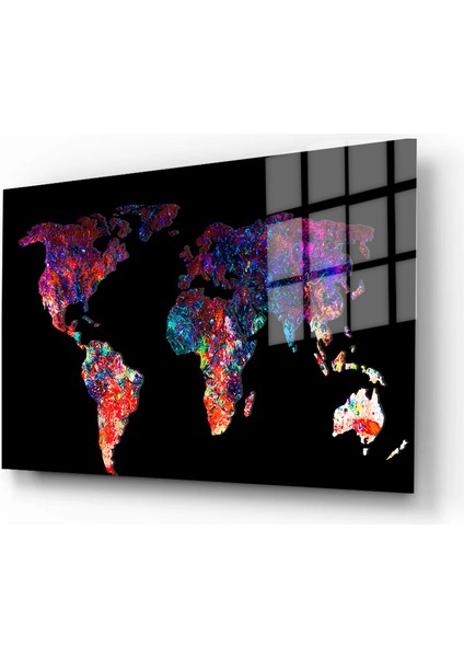 Harita/Maps 3d Dekoratif Baskı Cam Tablo 162