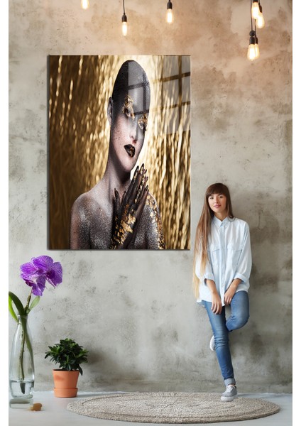 Creative Fashion 3d Dekoratif Baskı Cam Tablo 01