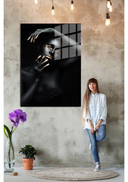 Creative Fashion 3d Dekoratif Baskı Cam Tablo 01