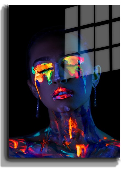 Creative Fashion 3d Dekoratif Baskı Cam Tablo 01