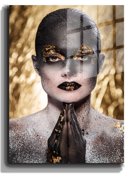 Creative Fashion 3d Dekoratif Baskı Cam Tablo 01