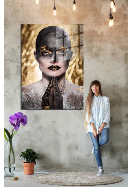 Creative Fashion 3d Dekoratif Baskı Cam Tablo 01