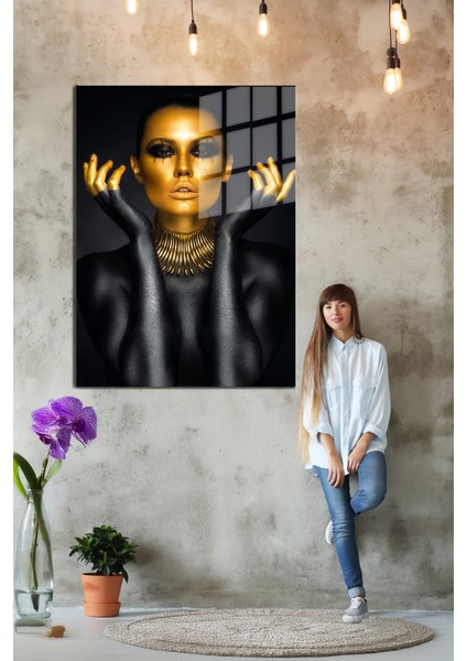 Creative Fashion 3D Dekoratif Baskı Cam Tablo 01